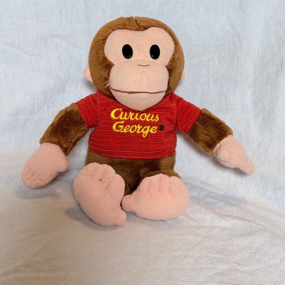 Curious George Plush Monkey Stuffed Animal Red‎ Sweater 9 Inch Soft Toy Brown